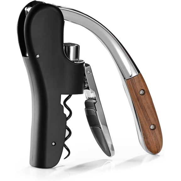 LYUSCI-Wine Bottle Opener, Vertical Lever Corkscrew with Built in Foil Cutter Design, Manual Handheld Corkscrew with Ergonomic Lever Pump