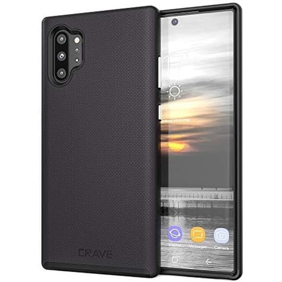 LYUSCI-for Galaxy Note 10 Plus Case, Shockproof Protection Dual Layer Case for Samsung Galaxy Note 10 Plus (6.8 inch) - Black