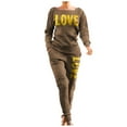 thumbnail image 1 of LYXSSBYX 2 Piece Fall Sets for Women Women Tracksuits Sportswear Long Sleeve Pullover Letter Printing Casual Suit, 1 of 3
