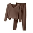 thumbnail image 1 of LYXSSBYX 2 Piece Outfit for Women Winter Women's Winter Bottomed Double-Sided Velvet Self Heating Clothes and Pants Oversized Plush and Thick Insulation Set, 1 of 8