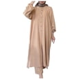 thumbnail image 1 of LYXSSBYX 2 Piece Outfit for Women Fall Women Spring Solid Color Muslim Solid Color Long Sleeve Shirt Coat Wide Leg Trousers Casual Suit, 1 of 9