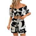 thumbnail image 1 of LYXSSBYX 2 Piece Sets for Women Summer Women's Summer Sexy Shorts Set Short Sleeved V-neck Top/Shirt Set, 1 of 7