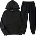 thumbnail image 1 of LYXSSBYX 2PCS Outfits Men's and Women's Sports Tracksuits Long Sleeve Pullover Hoodies Sweatshirt and Sweatpants Fall Winter Suit, 1 of 8