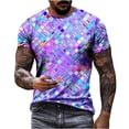 thumbnail image 1 of LYXSSBYX Big and Tall Mens Shirts Short Sleeves Clearance Casual Men's Geometry Print T Shirt Tee Graphic Tee Outdoor Daily Vacation Short Sleeve Crew Neck Shirt Spring Fall Clothing Apparel, 1 of 6