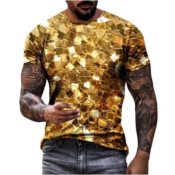 LYXSSBYX Big and Tall Mens Shirts Short Sleeves Clearance Casual Men's Geometry Print T Shirt Tee Graphic Tee Outdoor Daily Vacation Short Sleeve Crew Neck Shirt Spring Fall Clothing Apparel