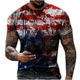 thumbnail image 1 of LYXSSBYX Big and Tall Mens Shirts Short Sleeves T Shirts Men Casual Round Neck Popular 3D Digital Flag Printing Pullover Fitness Sports Shorts Sleeves T Shirt Blouse, 1 of 4