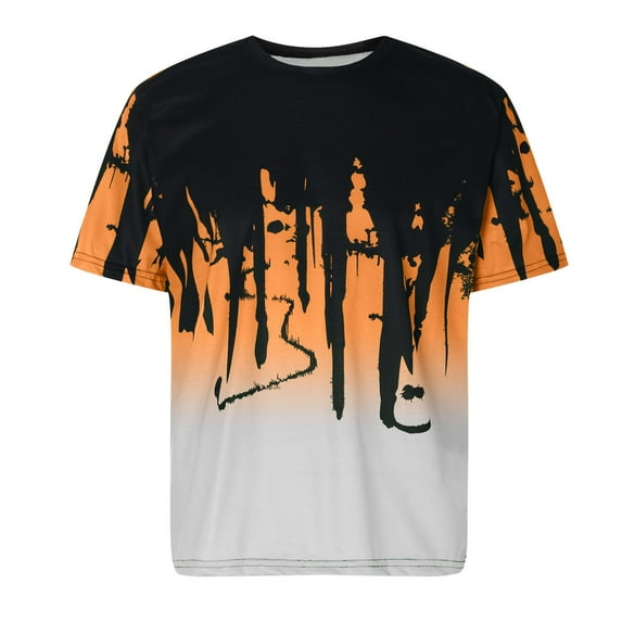 LYXSSBYX Big and Tall Mens Shirts Short Sleeves T Shirts Men Casual Short Sleeve Print Round Neck Fashion Pullover T Shirt Blouse Tops
