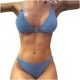 thumbnail image 1 of LYXSSBYX Swimsuits for Women Two Piece Womens Women's Fashion Bikini Set Swimsuit Two Piece Filled Soild Swimwear Beachwear, 1 of 6