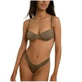 thumbnail image 1 of LYXSSBYX Bikinis for Women Plus Size Women's New Sexy Split Bikini Swimsuit Fashion Solid Split Swimsuit Set, 1 of 7