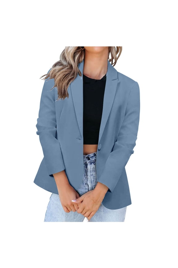 Blazers for Women Business Casual Women's Casual Blazer Jackets Suit Long Sleeve Open Front with Button Pockets for Business Office
