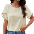 thumbnail image 1 of LYXSSBYX Blouses for Women Short Sleeve Fashion Women Short Sleeve Garment Comfortable Breathable Round-Neck Blouses Tops, 1 of 7