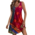 thumbnail image 1 of LYXSSBYX Boho Dresses for Women 2024 Women's Casual Sundress With Pockets Summer Boho Beach Dress Floral T-Shirts Dress V Neck Loose Tank Dresses, 1 of 6
