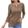 thumbnail image 1 of LYXSSBYX Button Down Shirts for Women Women's Fashionable Casual Solid Color Loose Button Long Sleeved V-neck Top/shirt, 1 of 5