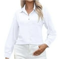 thumbnail image 1 of LYXSSBYX Button Down Shirts for Women Women's Tops Fashion Button Shirt Women's Lapel Long Sleeve Lapel Tops/Shirts, 1 of 6