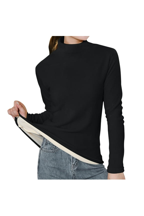 Camisole Tops for Women Winter Women's Double Layered Velvet Round Neck with Plush and Thickened Bottom Top