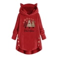 thumbnail image 1 of LYXSSBYX Cardigan Sweaters for Women Women's Christmas Plush Hooded Long Sleeve Pullover Print Top, 1 of 3