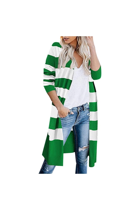 Cardigans for Women Clearance Fashion Women Casual Patchwork Long Sleeves Sweater Cardigan Blouse Tops