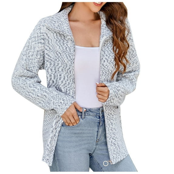 LYXSSBYX Cardigans for Women Clearance Women's Loose Fitting Fashion Casual Large Knit Cardigan High Neck Sweater