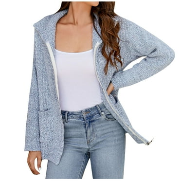 LYXSSBYX Cardigans for Women Clearance Women's Loose Fitting Fashion Casual Large Knit Cardigan High Neck Sweater