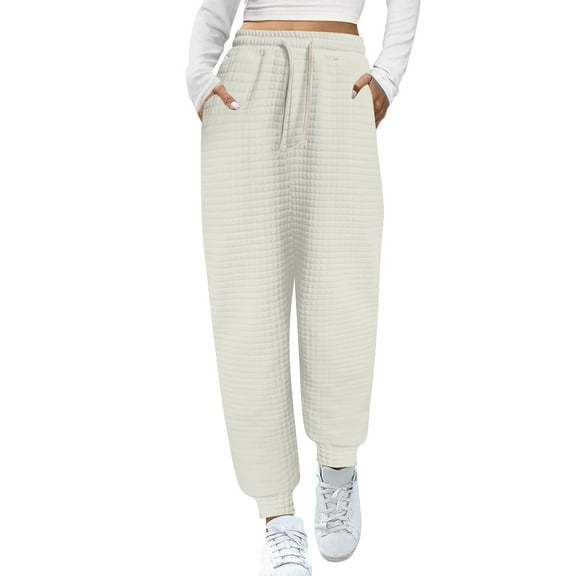 LYXSSBYX Cargo Pants Women Women's Fall Solid Color Casual Loose Drawstring PocketsElastic Waist Pants Sweatpants