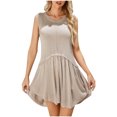 thumbnail image 1 of LYXSSBYX Casual Dresses for Women Women's Round Neck Color Matching Loose Fitting Dress European and American Fashion Women's Knitted Skirt, 1 of 9