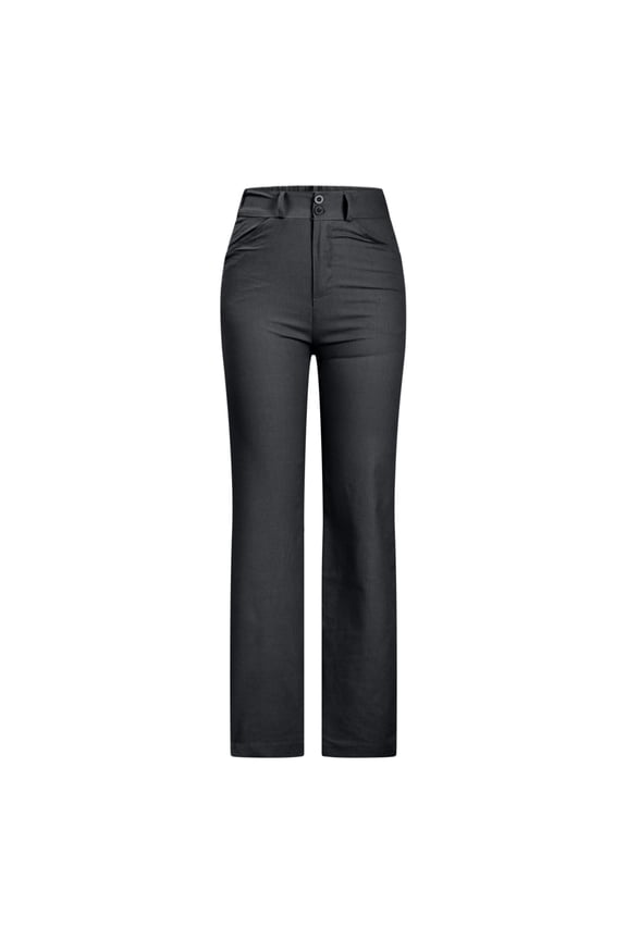 Cotton Linen Plus Size Women Pants Work Office Business for Women Casual Solid Color Split Mid Waist Loose No Belt Elasticity Wide Leg Long Pants
