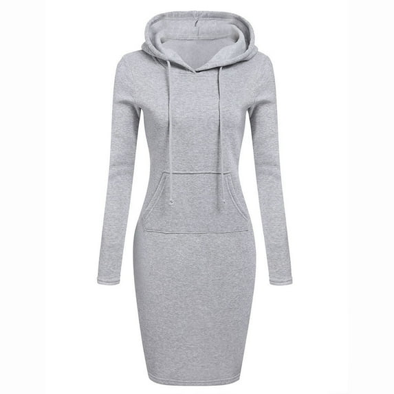 LYXSSBYX Fall Dresses for Women Casual Women's Hooded Long Sleeved Casual Fashion Long Sleeved Dress