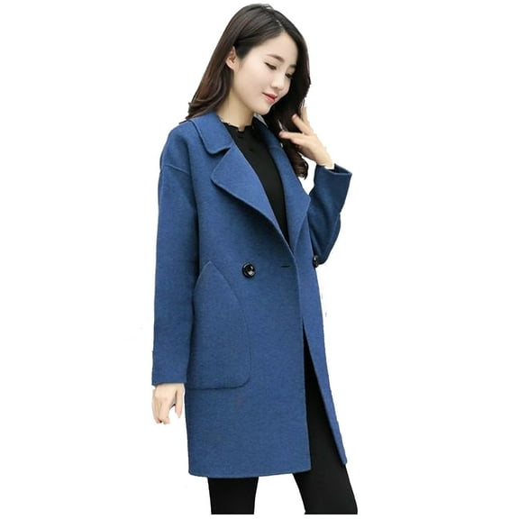 LYXSSBYX Fall Sweatshirts for Women Women Work Vintage Winter Office Long Sleeve Button Woolen Jacket Coat