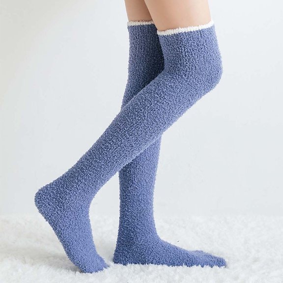 LYXSSBYX Fuzzy Socks for Women Hot Sale Clearance Autumn Winter Women Home Thick Warmth Coral Fleece Knee-pad Stockings