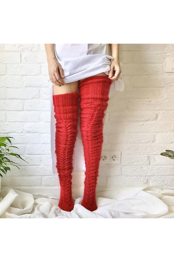 Fuzzy Socks for Women Hot Sale Clearance Women Cable Knit Extra Long Boot Socks Over Knee Thigh Stocking Leg Warmers