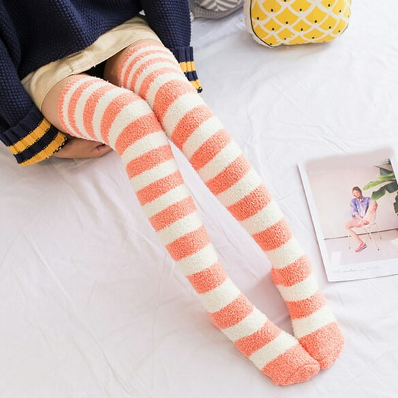 LYXSSBYX Fuzzy Socks for Women Hot Sale Clearance Women Girl Winter Over Knee Leg Warmer Soft Cotton Socks Leggin