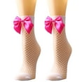 thumbnail image 1 of LYXSSBYX Fuzzy Socks for Women Hot Sale Clearance Women Mesh Breathability Big Bow Net Socks Short Fishnet Thin Socks Stockings, 1 of 4