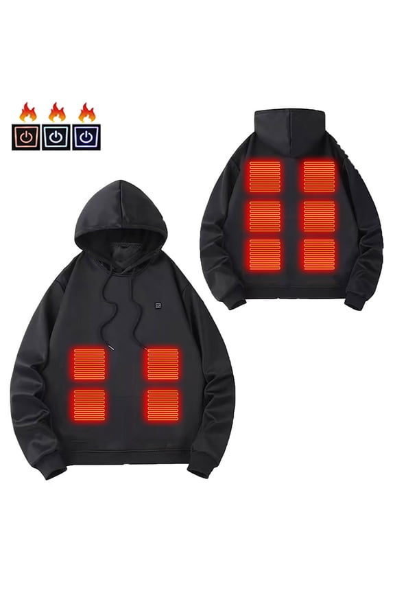 Heatet Hoodies for Women and Men Usb Rechargeable Thermal Sweatshirt Washable Hooded Sweatshirt Waterproof Heating Jacket for Winter Outdoor
