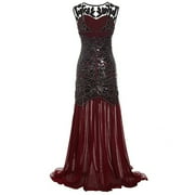 LYXSSBYX Homecoming Dresses for Women Fashion Women s Sleeveless V-Neck Sequin Maxi Long Evening Party Prom Dress