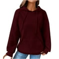 thumbnail image 1 of LYXSSBYX Hoodies for Women Plus Size Women's Solid Raglan Sweater Hooded Sweater Long Sleeve Top Sweater, 1 of 6