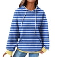thumbnail image 1 of LYXSSBYX Hoodies for Women Pullover Women'S 2024 Winter Hooded Sweatshirt Loose Casual Striped Print Round Neck Hooded Long Sleeve Sweatshirt, 1 of 5