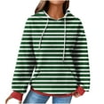 thumbnail image 1 of LYXSSBYX Hoodies for Women Pullover Women'S 2024 Winter Hooded Sweatshirt Loose Casual Striped Print Round Neck Hooded Long Sleeve Sweatshirt, 1 of 5