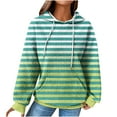 thumbnail image 1 of LYXSSBYX Hoodies for Women Pullover Women'S 2024 Winter Hooded Sweatshirt Loose Casual Striped Print Round Neck Hooded Long Sleeve Sweatshirt, 1 of 5