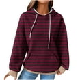 thumbnail image 1 of LYXSSBYX Hoodies for Women Pullover Women'S 2024 Winter Hooded Sweatshirt Loose Casual Striped Print Round Neck Hooded Long Sleeve Sweatshirt, 1 of 5
