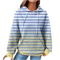 thumbnail image 1 of LYXSSBYX Hoodies for Women Pullover Women'S 2024 Winter Hooded Sweatshirt Loose Casual Striped Print Round Neck Hooded Long Sleeve Sweatshirt, 1 of 5