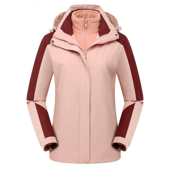 LYXSSBYX Jackets for Women Casual Fall Women Solid Rain Jacket Outdoor Hooded Raincoat Windproof Top