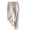 thumbnail image 1 of LYXSSBYX Linen Pants Women Summer Spring/Summer Women's Linen Pants Women's Slim Loose Casual Cropped Pants, 1 of 4