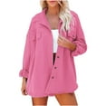 thumbnail image 1 of LYXSSBYX Long Sleeve Coat Hot Sale Clearance Womens Ladies Solid Turn Down Collar Jacket Pocket Long Sleeve Coat Outerwear, 1 of 9