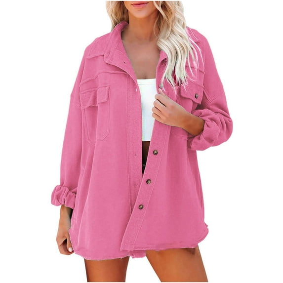 LYXSSBYX Long Sleeve Coat Hot Sale Clearance Womens Ladies Solid Turn Down Collar Jacket Pocket Long Sleeve Coat Outerwear
