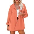 thumbnail image 1 of LYXSSBYX Long Sleeve Coat Hot Sale Clearance Womens Ladies Solid Turn Down Collar Jacket Pocket Long Sleeve Coat Outerwear, 1 of 9