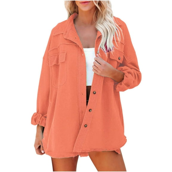 LYXSSBYX Long Sleeve Coat Hot Sale Clearance Womens Ladies Solid Turn Down Collar Jacket Pocket Long Sleeve Coat Outerwear