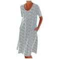 thumbnail image 1 of LYXSSBYX Long Sleeve Dresses Women Fashion Summer Casual Short Sleeve Printing Dress Loose Dress, 1 of 8