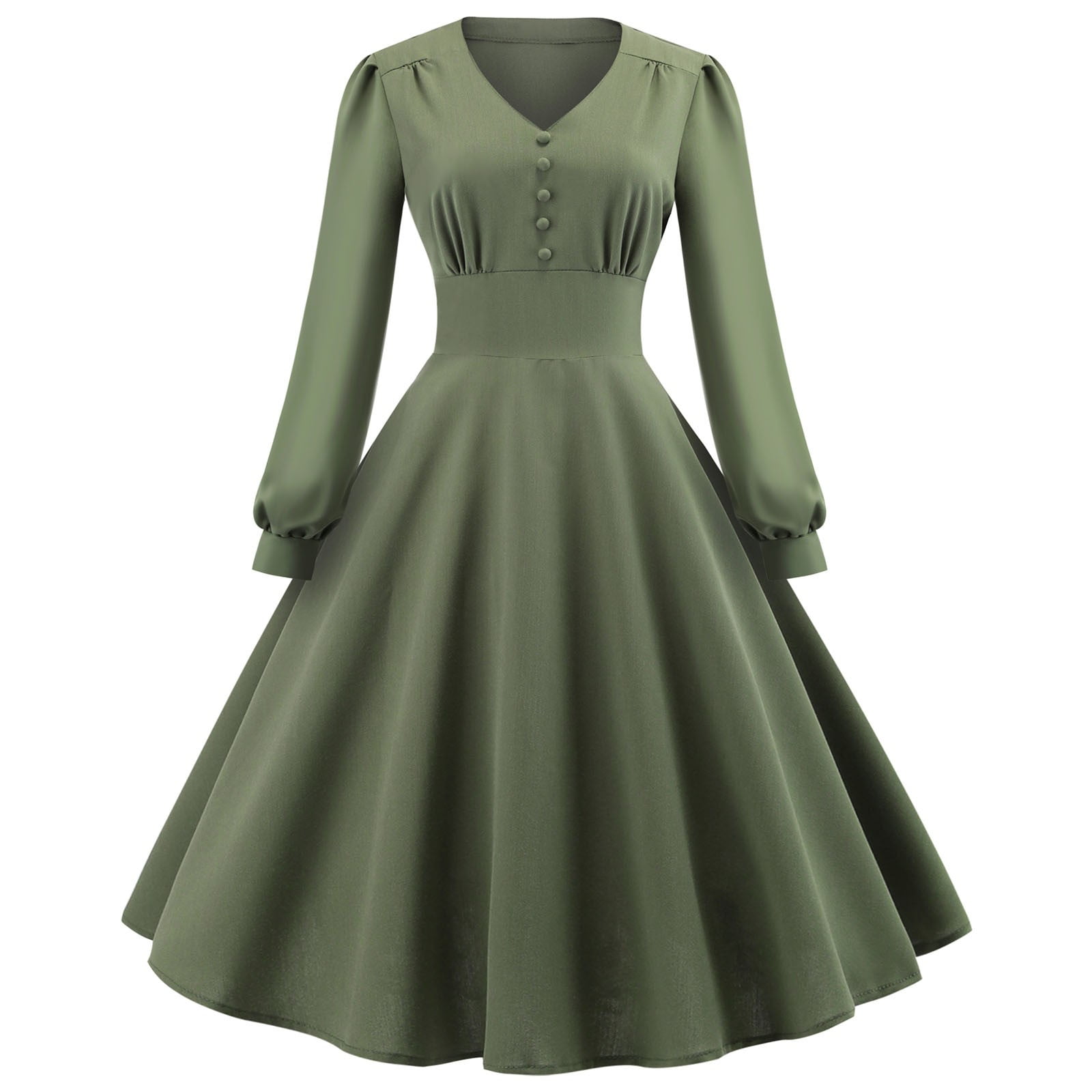 LYXSSBYX Long Sleeve Dresses Women's Solid Color Long Sleeve V-Neck Retro High Waist Makings Dress - Walmart.com LYXSSBYX Long Sleeve Dresses Women's Solid Color Long Sleeve V-Neck Retro High Waist Makings Dress - Walmart.com