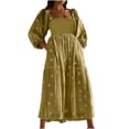 thumbnail image 1 of LYXSSBYX Long Sleeve Dresses for Women Women Casual and Comfortable Speaker 3/4 Sleeve Printed Large Dress, 1 of 6