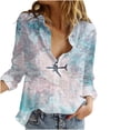 thumbnail image 1 of LYXSSBYX Long Sleeve Shirts for Women Clearance Women Printed Cotton Long Sleeve Tank Career Bloues Cardigan Tops, 1 of 5